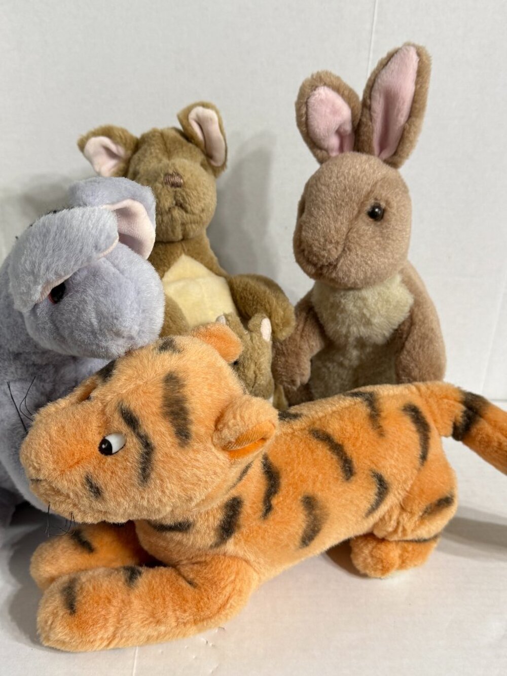 GUND UK Classic Pooh Plush Set 4 Eeyore Tigger Rabbit Kanga Roo  9"-12" EUC Lot